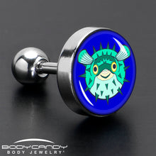 Load image into Gallery viewer, 16G 1/4 Pufferfish Cartilage Tragus Earring by Onyx O
