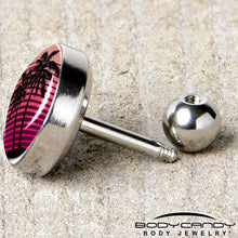 Load image into Gallery viewer, 16G 1/4 Palm Tree Retro Sunset Tragus Cartilage Earring by Onyx O
