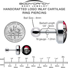 Load image into Gallery viewer, 16G 1/4 Holiday Skeleton Santa Claus Tragus Cartilage Earring by Onyx O
