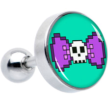 Load image into Gallery viewer, 16G 1/4 Retro Pixel Skull Cartilage Tragus Earring by Onyx O
