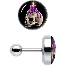 Load image into Gallery viewer, 16G 1/4 Burning Skull Candle Cartilage Tragus Earring by Onyx O
