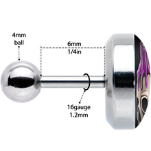 Load image into Gallery viewer, 16G 1/4 Burning Skull Candle Cartilage Tragus Earring by Onyx O
