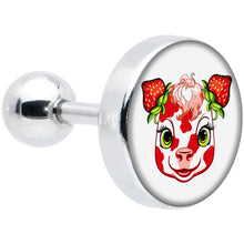 Load image into Gallery viewer, 16G 1/4 Strawberry Cow Cartilage Tragus Earring by Onyx O
