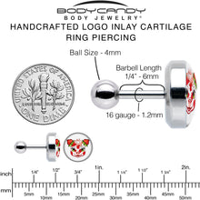 Load image into Gallery viewer, 16G 1/4 Strawberry Cow Cartilage Tragus Earring by Onyx O

