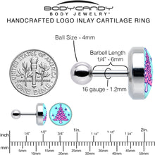 Load image into Gallery viewer, 16G 1/4 Pastel Christmas Tree Tragus Cartilage Earring by Onyx O
