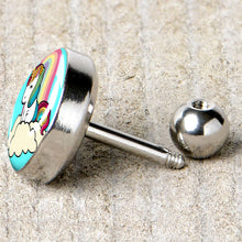 Load image into Gallery viewer, 16G 1/4 Rainbow Unicorn Cartilage Tragus Earring by Onyx O
