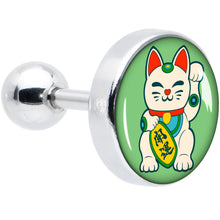 Load image into Gallery viewer, 16G 1/4 Waving Cat Cartilage Tragus Earring by Onyx O
