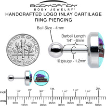Load image into Gallery viewer, 16G 1/4 Holiday Christmas Hearse Tragus Cartilage Earring by Onyx O
