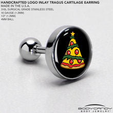 Load image into Gallery viewer, Christmas Holiday Pizza Tree Tragus Cartilage Earring by Onyx O
