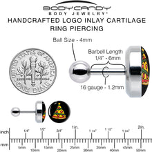 Load image into Gallery viewer, Christmas Holiday Pizza Tree Tragus Cartilage Earring by Onyx O
