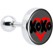 Load image into Gallery viewer, 16G 1/4 XOXO Heart Tragus Cartilage Earring by Onyx O
