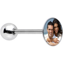 Load image into Gallery viewer, Custom Photo Stainless Steel Barbell Tongue Ring
