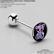 Load image into Gallery viewer, Attitude Teddy Bear Barbell Tongue Ring by Onyx O
