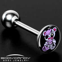 Load image into Gallery viewer, Attitude Teddy Bear Barbell Tongue Ring by Onyx O
