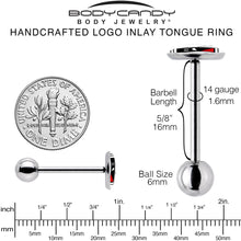 Load image into Gallery viewer, Battery Empty Barbell Tongue Ring by Onyx O
