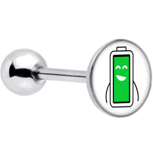 Load image into Gallery viewer, Battery Full Barbell Tongue Ring by Onyx O
