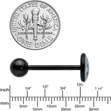Load image into Gallery viewer, Glow in the Dark Black Anodized Black Widow Spider Barbell Tongue Ring by Onyx O

