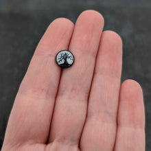 Load image into Gallery viewer, Glow in the Dark Black Anodized Tree of Life Barbell Tongue Ring by Onyx O
