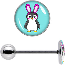 Load image into Gallery viewer, Bunny Penguin Barbell Tongue Ring by Onyx O
