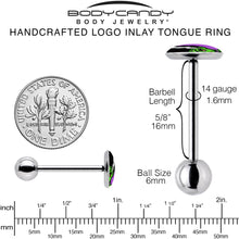 Load image into Gallery viewer, Bride of Frankenstein Barbell Tongue Ring by Onyx O
