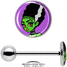 Load image into Gallery viewer, Bride of Frankenstein Barbell Tongue Ring by Onyx O
