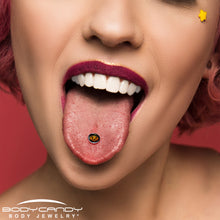 Load image into Gallery viewer, Orange Pumpkin Cat Jack-O-Lantern Barbell Tongue Ring by Onyx O
