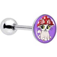 Load image into Gallery viewer, Polka Dot Mushroom Hat Cat Barbell Tongue Ring by Onyx O
