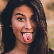 Load image into Gallery viewer, Cherry Heart Barbell Tongue Ring by Onyx O
