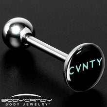 Load image into Gallery viewer, Phrase Logo CVNTY Barbell Tongue Ring by Onyx O
