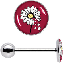 Load image into Gallery viewer, Love Me Not Flower Barbell Tongue Ring by Onyx O
