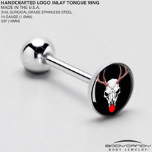 Load image into Gallery viewer, Holiday Dead Nosed Reindeer Barbell Tongue Ring by Onyx O
