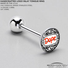 Load image into Gallery viewer, Dope Composition Notebook Barbell Tongue Ring by Onyx O
