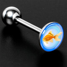 Load image into Gallery viewer, Gold Fish Barbell Tongue Ring by Onyx O
