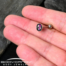 Load image into Gallery viewer, Floral Flowers Skull Barbell Tongue Ring by Onyx O
