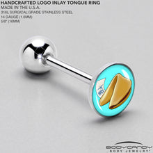Load image into Gallery viewer, Fortune Cookie Barbell Tongue Ring by Onyx O
