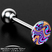 Load image into Gallery viewer, Funky Swirls Barbell Tongue Ring by Onyx O
