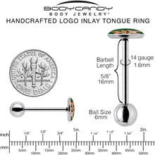 Load image into Gallery viewer, Christmas Holiday Gingerbrread Kitty Cat Barbell Tongue Ring by Onyx O
