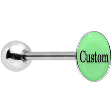 Load image into Gallery viewer, Custom Glow in the Dark Logo Stainless Steel Barbell Tongue Ring
