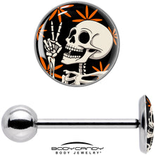 Load image into Gallery viewer, Peace Sign Skeleton Barbell Tongue Ring by Onyx O
