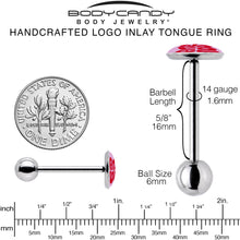 Load image into Gallery viewer, Retro Text Hate You Barbell Tongue Ring by Onyx O

