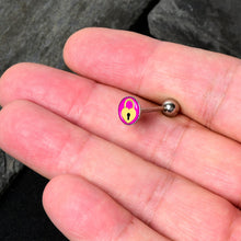 Load image into Gallery viewer, Heart Lock Barbell Tongue Ring by Onyx O
