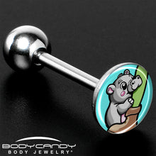 Load image into Gallery viewer, Cute Biting Baby Hippo Barbell Tongue Ring

