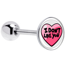 Load image into Gallery viewer, I Don't Like You Valentine Heart Barbell Tongue Ring
