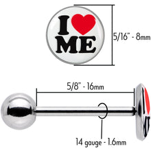 Load image into Gallery viewer, I Love Me Barbell Tongue Ring by Onyx O

