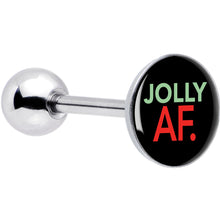 Load image into Gallery viewer, Jolly AF Festive Holiday Barbell Tongue Ring by Onyx O

