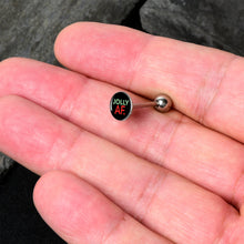 Load image into Gallery viewer, Jolly AF Festive Holiday Barbell Tongue Ring by Onyx O
