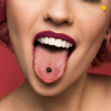 Load image into Gallery viewer, Jolly AF Festive Holiday Barbell Tongue Ring by Onyx O

