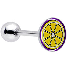 Load image into Gallery viewer, Yellow Slice of Lemon Barbell Tongue Ring by Onyx O
