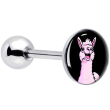 Load image into Gallery viewer, Pink Happy Llama Barbell Tongue Ring by Onyx O
