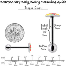 Load image into Gallery viewer, Rainbow Swirl Lollipop Barbell Tongue Ring by Onyx O
